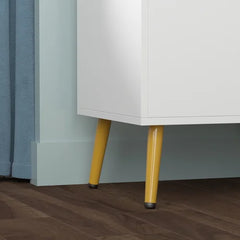 White Stainless Steel 2 Door Accent Cabinet Supplies Organized