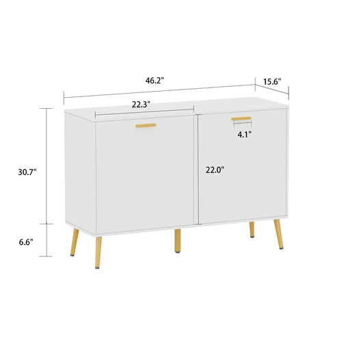 White Stainless Steel 2 Door Accent Cabinet Supplies Organized