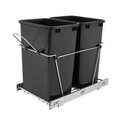 Stainless Steel Pull Out Trash Can Easy to Assemble and Glide Effortlessly