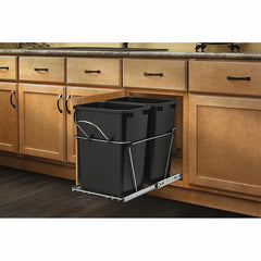 Stainless Steel Pull Out Trash Can Easy to Assemble and Glide Effortlessly