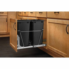 Stainless Steel Pull Out Trash Can Easy to Assemble and Glide Effortlessly