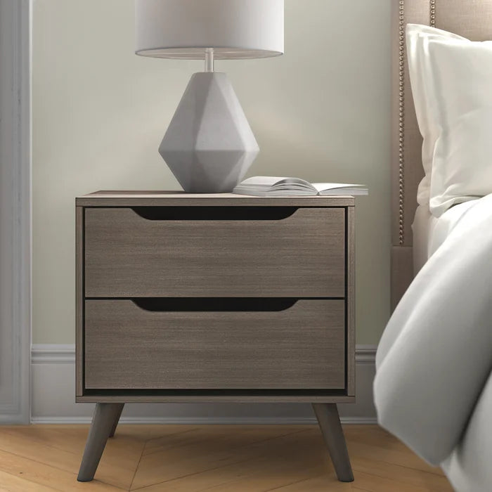 Stalter 24'' Tall 2 - Drawer Solid Wood Nightstand Perfect for Bedside
