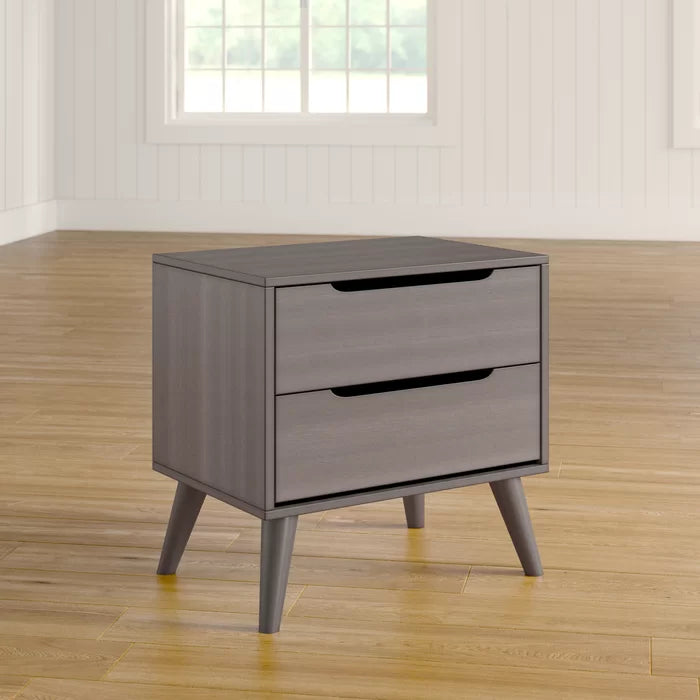 Stalter 24'' Tall 2 - Drawer Solid Wood Nightstand Perfect for Bedside