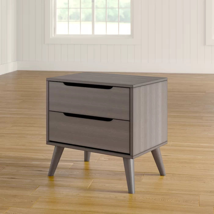 Stalter 24'' Tall 2 - Drawer Solid Wood Nightstand Perfect for Bedside
