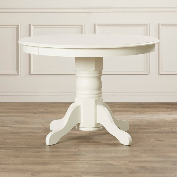 Creamy White Standridge 42'' Solid Wood Pedestal Dining Table