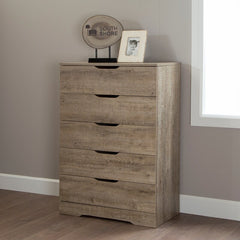 Weathered Oak 5 Drawer 33'' W Chest 5 Large Drawers, the Dresser Provides Plenty of Room for Clothes Storage Keeping your Space Organized