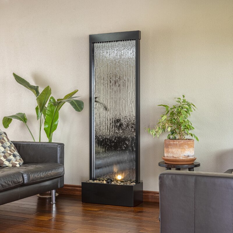 Silver Statesboro Metal Mirror Fountain with Light Bring the Beauty of Nature Into your Home
