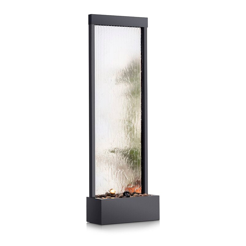 Silver Statesboro Metal Mirror Fountain with Light Bring the Beauty of Nature Into your Home