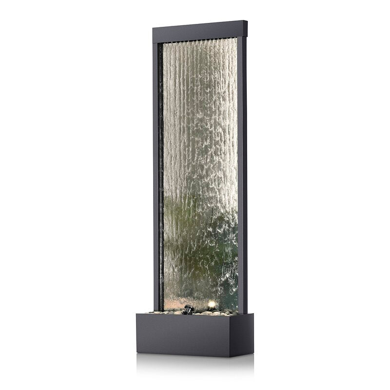 Silver Statesboro Metal Mirror Fountain with Light Bring the Beauty of Nature Into your Home