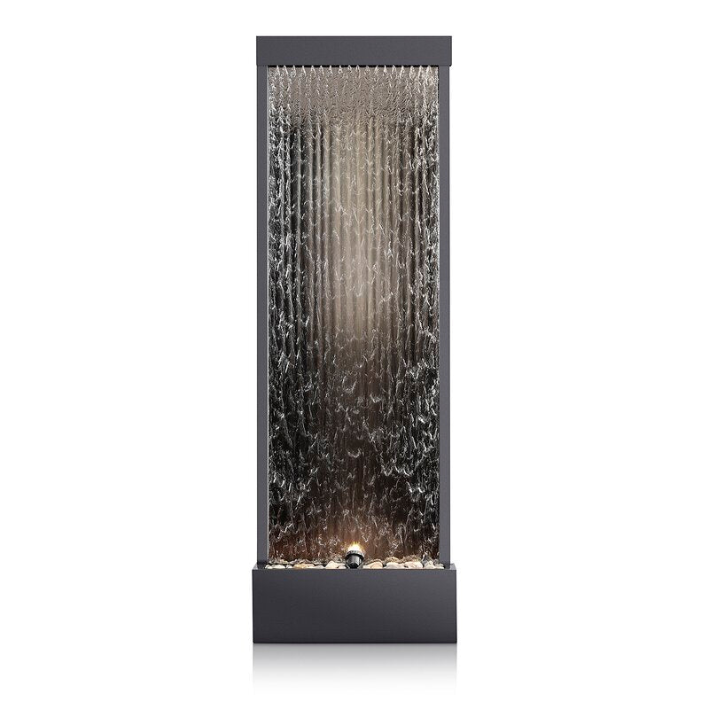 Silver Statesboro Metal Mirror Fountain with Light Bring the Beauty of Nature Into your Home