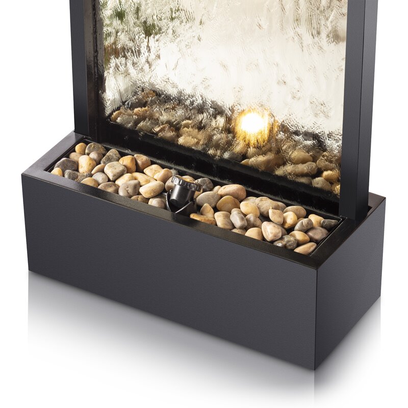 Silver Statesboro Metal Mirror Fountain with Light Bring the Beauty of Nature Into your Home