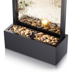 Silver Statesboro Metal Mirror Fountain with Light Bring the Beauty of Nature Into your Home