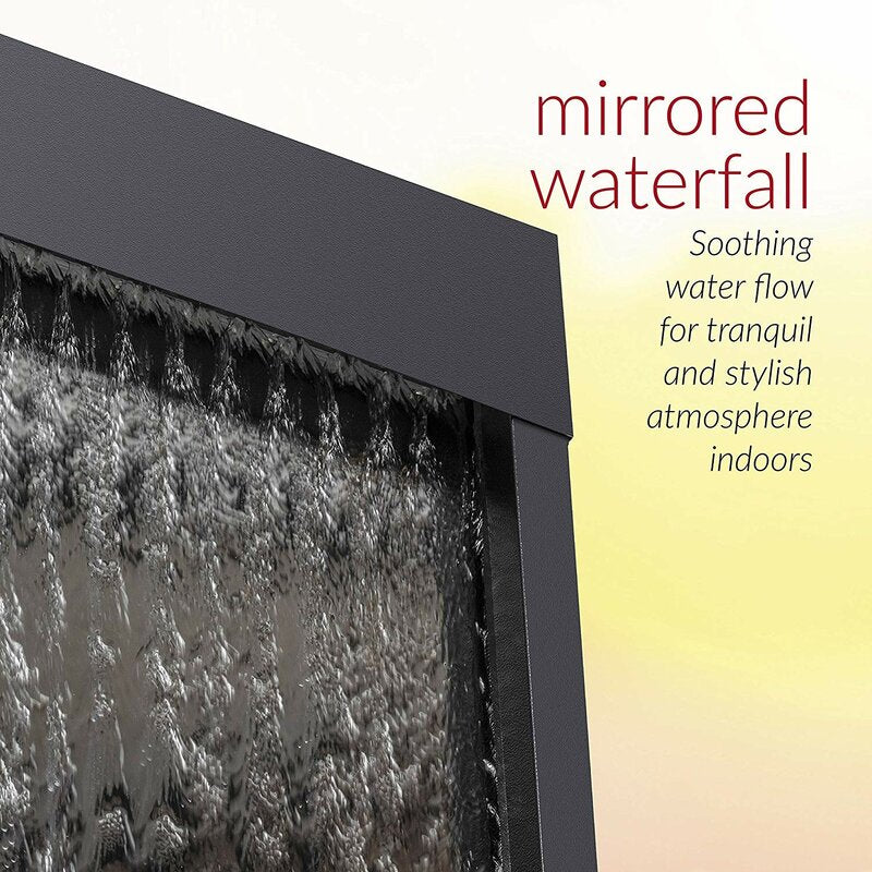 Silver Statesboro Metal Mirror Fountain with Light Bring the Beauty of Nature Into your Home