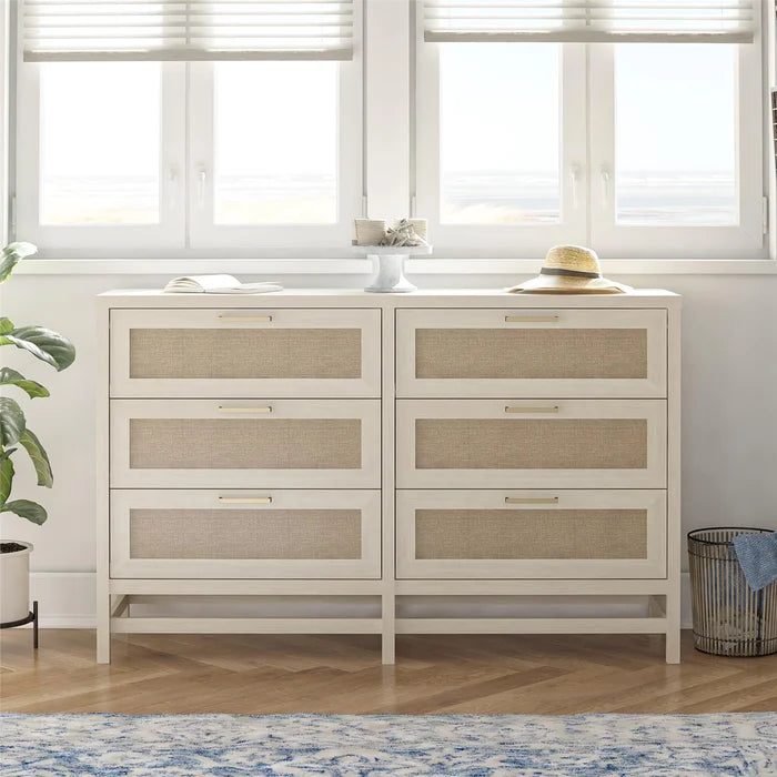 Stehouse 6 Drawer 59.4'' W Double Dresser Made of Laminated MDF and Particleboard Pairs