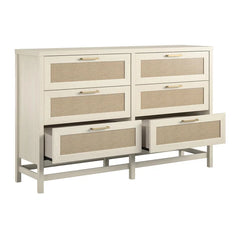 Stehouse 6 Drawer 59.4'' W Double Dresser Made of Laminated MDF and Particleboard Pairs