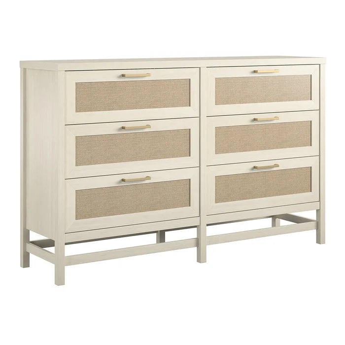 Stehouse 6 Drawer 59.4'' W Double Dresser Made of Laminated MDF and Particleboard Pairs