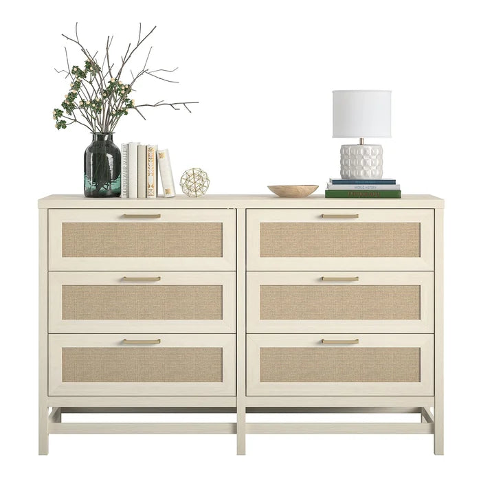Stehouse 6 Drawer 59.4'' W Double Dresser Made of Laminated MDF and Particleboard Pairs