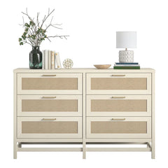 Stehouse 6 Drawer 59.4'' W Double Dresser Made of Laminated MDF and Particleboard Pairs