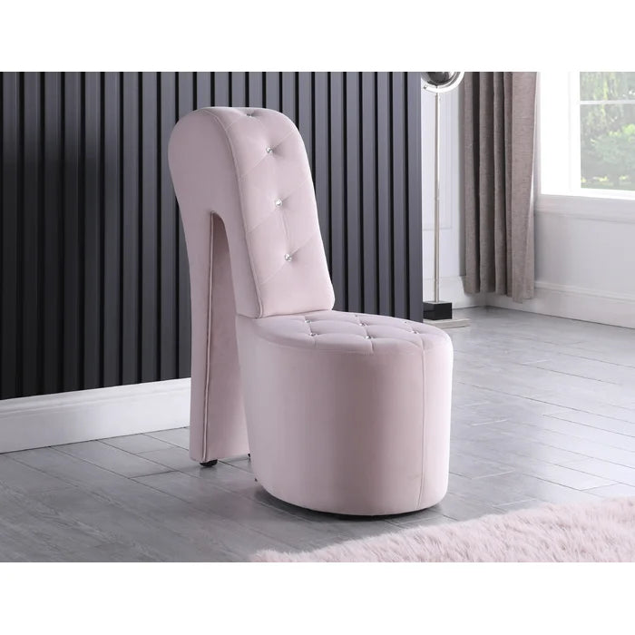 Pink 39.5'' Wide Velvet Lounge Chair Made of Manufactured Wood Upholstered in Either Faux Leather