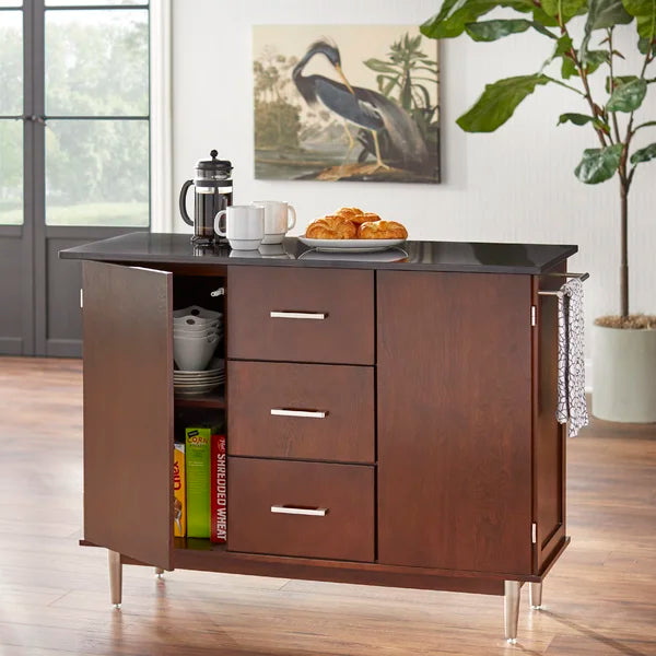Stickley 48'' Wide Kitchen Island with Granite Top Adjustable Shelf