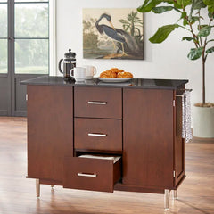 Stickley 48'' Wide Kitchen Island with Granite Top Adjustable Shelf