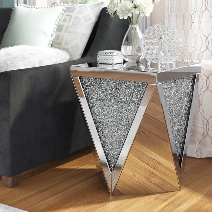 Stonecipher 23'' Tall Polygon-Shaped End Table Perfect for Bedside