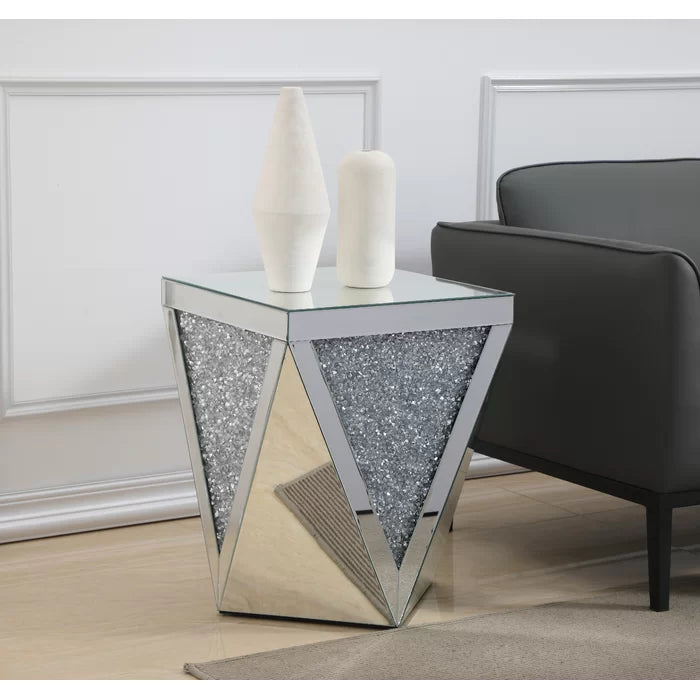 Stonecipher 23'' Tall Polygon-Shaped End Table Perfect for Bedside