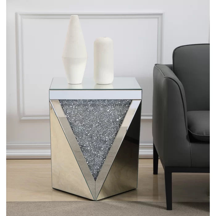 Stonecipher 23'' Tall Polygon-Shaped End Table Perfect for Bedside