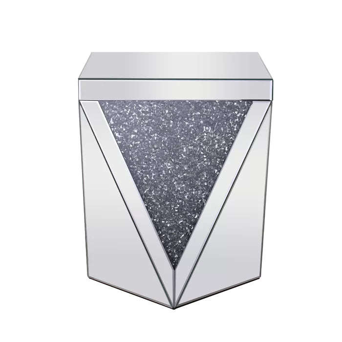 Stonecipher 23'' Tall Polygon-Shaped End Table Perfect for Bedside