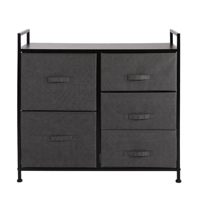 Storage Tower With 5Drawers-Fabric Dresser Organizer Unit For Bedroom
