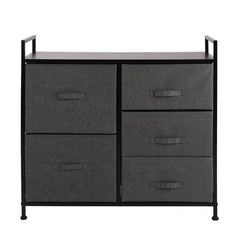 Storage Tower With 5Drawers-Fabric Dresser Organizer Unit For Bedroom
