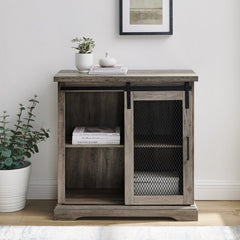 Gray Wash 32'' Wide Server Accent Storage To your Entryway, Buffet in your Kitchen, Bar Storage in your Dining, TV Stand in your Living Room