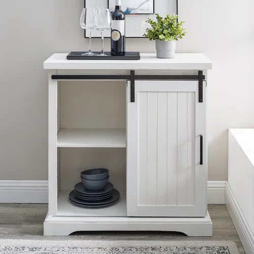 Solid White Stotfold 32'' Wide Server Powder Coated Steel