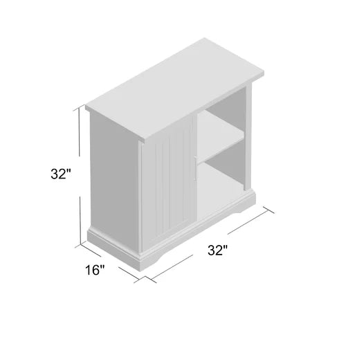 Solid White Stotfold 32'' Wide Server Powder Coated Steel