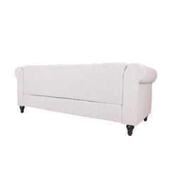 Light Gray Strock 81'' Rolled Arm Chesterfield Sofa Durable Construction Design