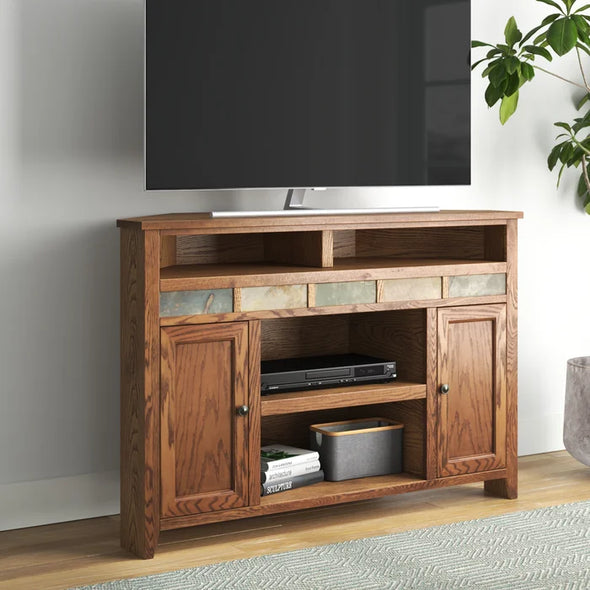 Stubstad TV Stand for TVs up to 60" Cabinet Enclosed Storage Perfect for Corner Spot