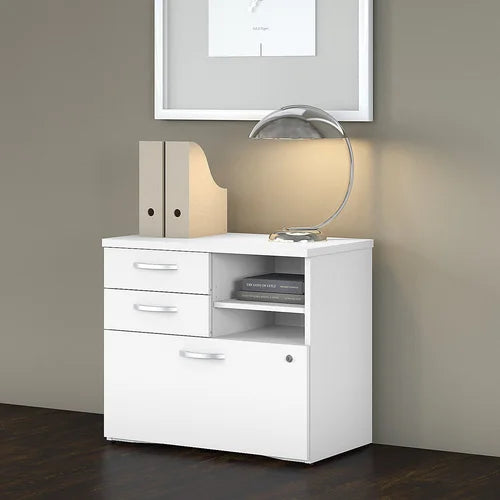 White Studio C 30'' Wide 3 -Drawer Lateral Filing Cabinet
