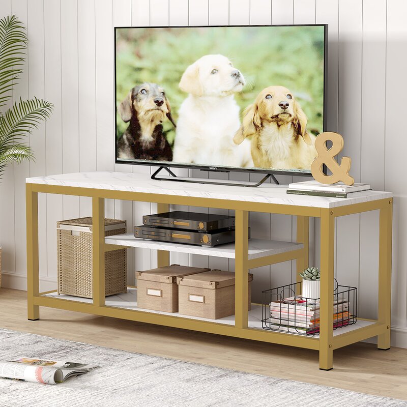 Sunburg TV Stand for TVs up to 65" Sleek Glam Look Creates the Nordic style
