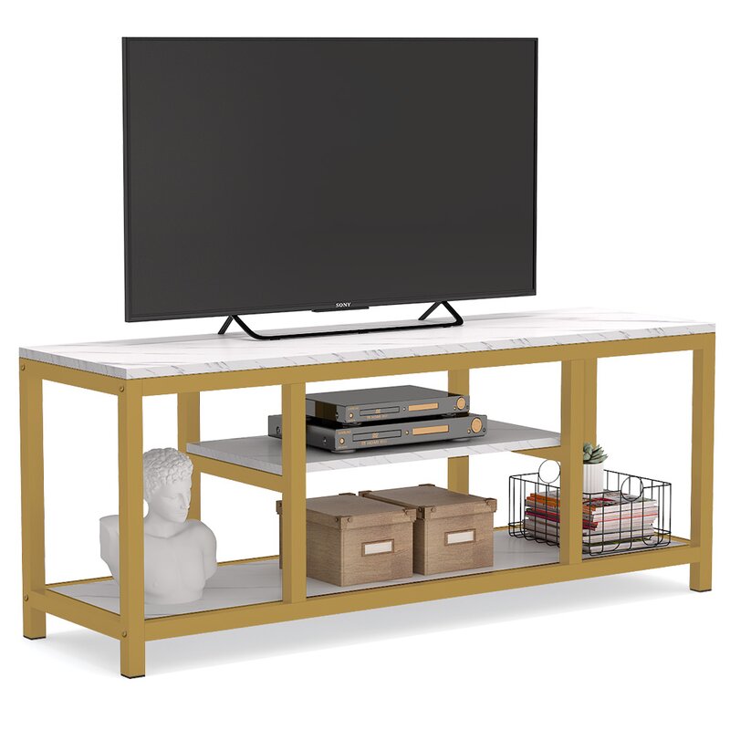 Sunburg TV Stand for TVs up to 65" Sleek Glam Look Creates the Nordic style