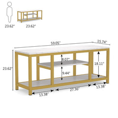 Sunburg TV Stand for TVs up to 65" Sleek Glam Look Creates the Nordic style