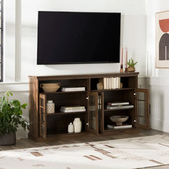 Dark Walnut Sunray TV Stand for TVs up to 65" Perfect Country Cottage or Farmhouse Decor