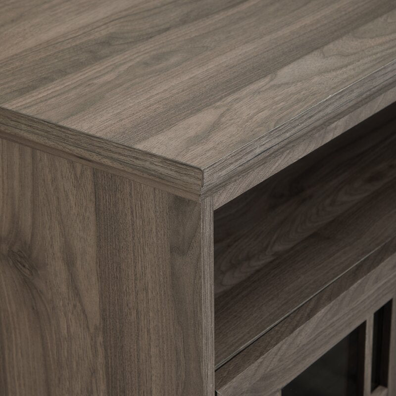 Slate Gray TV Stand for TVs up to 65" Two Open Shelves Are Ideal for Game Consoles and DVD Players