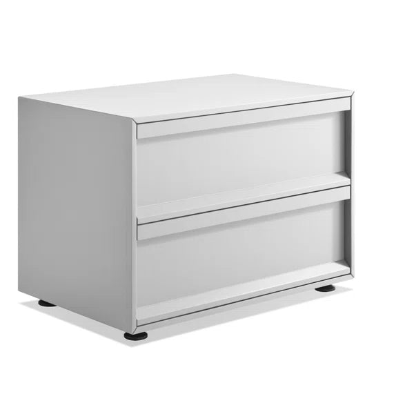 Superchoice 18'' Tall 2 - Drawer Solid Wood Nightstand in White