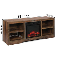 Light Oak Swopes TV Stand for TVs up to 65" with Fireplace Included