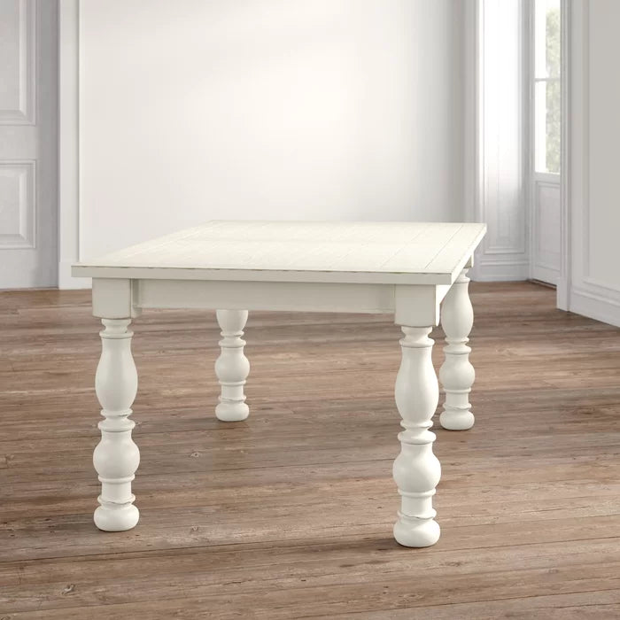 Sylvan Extendable Dining Table Crafted from a Blend of Solid Poplar Wood and Veneers