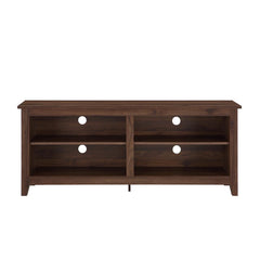Dark Walnut TV Stand for TVs up to 65" Clean Lined Silhouette and Neutral Solid