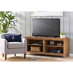 Barnwood TV Stand for TVs up to 65" Clean Lined Silhouette and Neutral Solid Finish