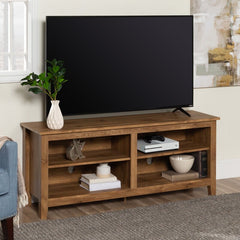 Barnwood TV Stand for TVs up to 65" Clean Lined Silhouette and Neutral Solid Finish