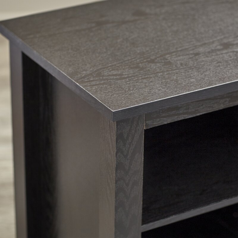 Black TV Stand for TVs up to 65" Ready to Assembly Open Storage