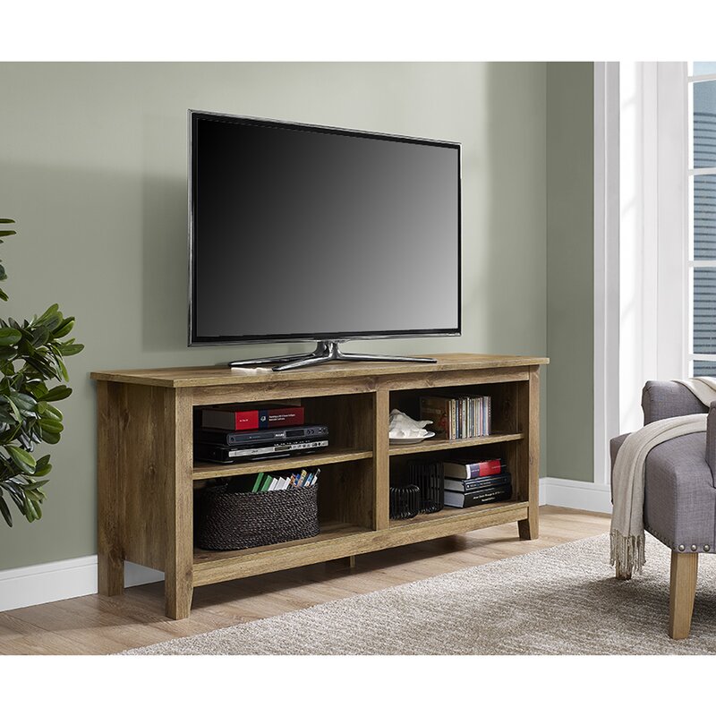 TV Stand for TVs up to 65" Barnwood Clean Lined Silhouette and Neutral Solid Finish